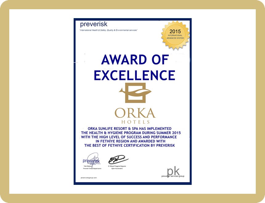 Orka Sun Life Hotel Oduller